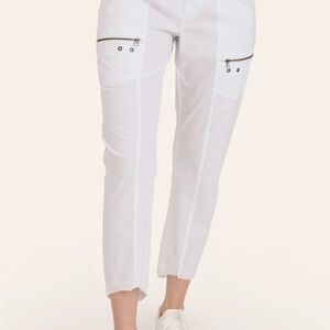 XCVI White ACKER ZIPPER SLIM PANT size L EUC
